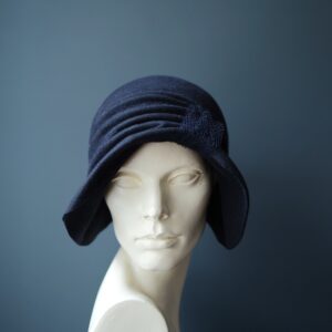 Hut Winter schwarz Raffung